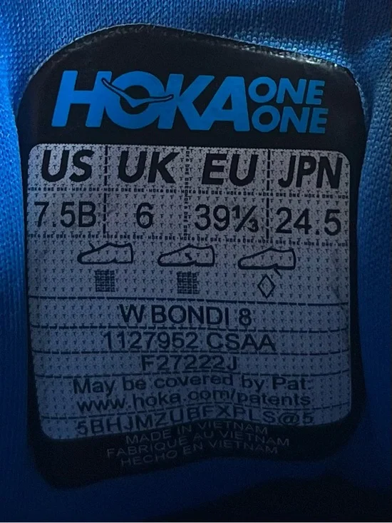 Hoka One One Bondi 8 REFLECTIVE Womens Size 7.5 Running Shoes Sneakers Blue Pink - Picture 12 of 13